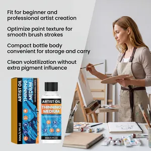 Odorless oil paint thinning medium for smooth brush strokes, professional 80ml bottle