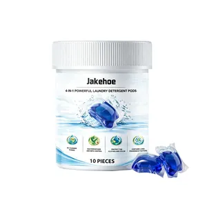 Jakehoe 4-in-1 leistungsstarke Waschmittel-Pods zur Fleckentfernung, 10er Packung