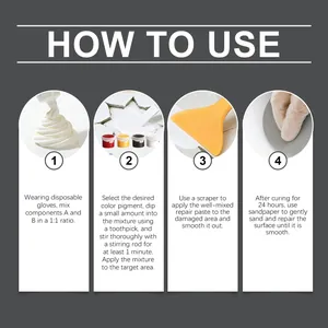 Step-by-step instructions for using ceramic tile and porcelain repair kit paste