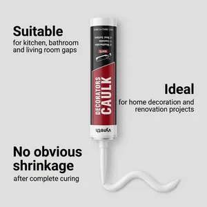 White vyreth decorators caulk for sealing gaps in kitchen and bathroom renovation