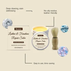 Crema reparadora de cuero y muebles con cepillo para limpieza profunda y nutrición