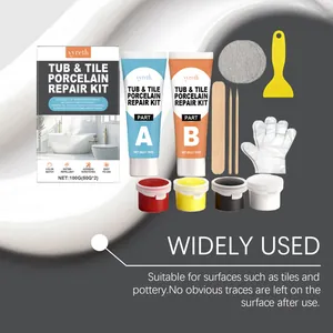 Detailed view of the vyreth porcelain repair kit including all tools and pastes.