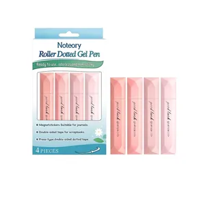 Noteory Juego de 4 Bolígrafos de Pegamento de Puntos de Doble Cara Sin Olor No Pegajoso Reutilizable Tipo de Presión Cinta Adhesiva para Scrapbooking Manualidades Diario Oficina Escuela