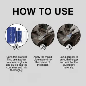 Step-by-step instructions for using high-temperature metal casting repair glue kit