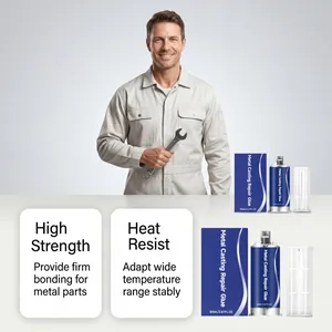 Industrial high strength metal casting repair glue kit with heat resistance features