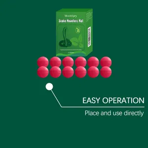 Close-up of MoonSpry snake repellent balls with twelve pieces and packaging box
