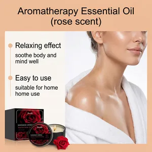 Detail der Rosenmassagekerze mit feuchtigkeitsspendendem Effekt und Spa-Atmosphäre