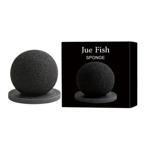 Professional JUE FISH black cleaning sponge ball with base and minimalist packaging box