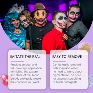 Démonstration du kit de maquillage d'Halloween avec couvrance lisse et facile à enlever.