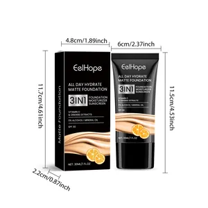 Detailed macro view showing exact dimensions of EelHope 3-in-1 hydrating matte foundation