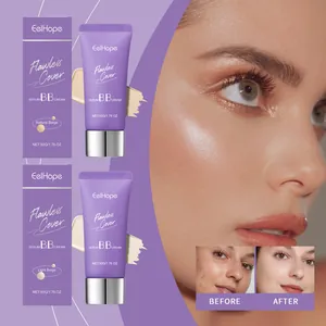 Vista detallada de EelHope Serum BB Cream que muestra el efecto de cobertura antes y después