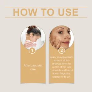 Two-step guide for applying moisturizing liquid foundation for a flawless finish