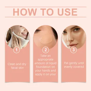 Detailed step-by-step instructions for applying hydrating matte liquid foundation for skin.