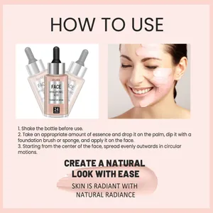 Step-by-step application guide for EELHOE Hyaluronic Acid Foundation Serum for a natural look