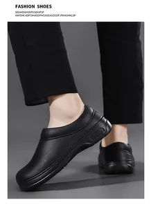 Stabile rutschfeste schwarze Kochschuhe, wasser- und ölabweisend für die Gastronomie