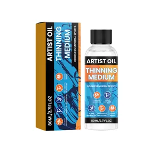 Professional odorless artist oil thinning medium, 80ml mineral spirits for painting and cleaning.