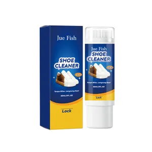 Jue Fish 2-σε-1 καθαριστικό παπουτσιών 60ml με ενσωματωμένη βούρτσα για συντήρηση