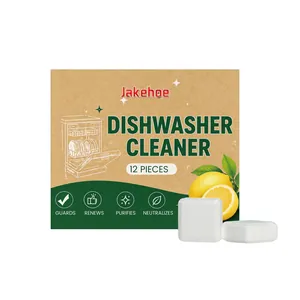 Jakehoe dishwasher cleaner tablets for limescale and odor removal, 12 count pack
