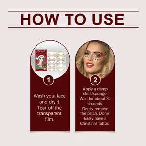 Anleitung für Weihnachts-Gesichtstattoos, Schritt-für-Schritt-Makeup-Guide.