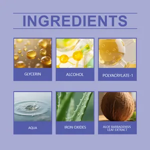 Macro detail of safe ingredients for face tattoos including Aloe and Glycerin.