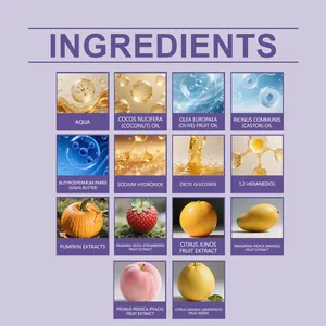 Lista detallada de ingredientes de la bomba de baño de Halloween OCEAURA con extractos de frutas.