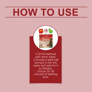 Instrucciones de uso del set de bombas de baño navideñas OceAura para un baño relajante