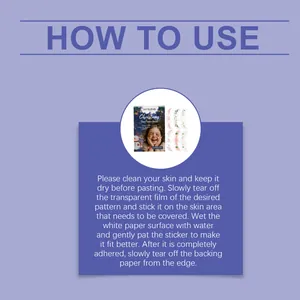 Step-by-step instructional guide for applying festive Christmas face tattoo stickers