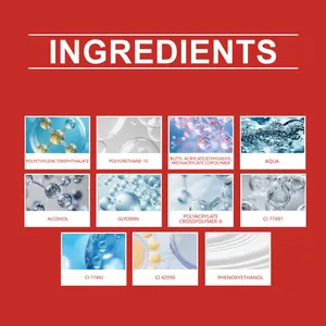 Professional ingredient list detailing the chemical components of soft gel nail stickers.