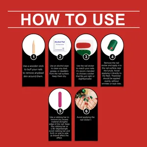 Step-by-step instructions for applying Christmas soft gel nail stickers at home