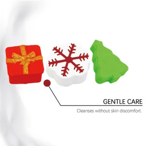 Set de bombas de baño de Navidad con formas festivas para un cuidado suave