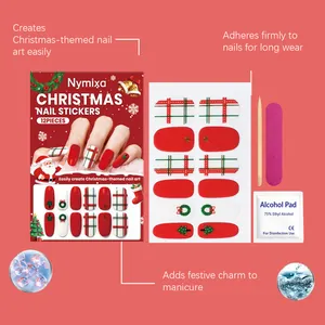 Komplettes Weihnachts-Softgel-Nagelsticker-Set mit Werkzeug und festlichen Designs