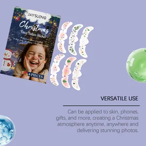 Christmas face tattoo stickers for skin and accessories with 6 unique festive designs