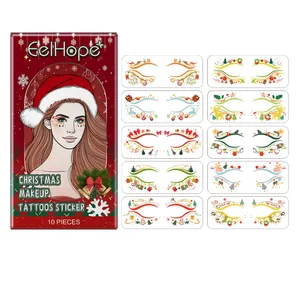 EelHope Weihnachts-Gesichtstattoos Set mit 10 festlichen Designs für das Make-up