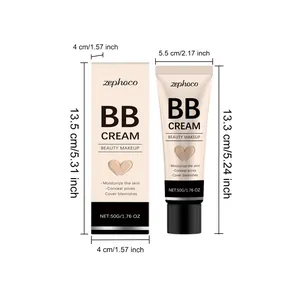 Guía completa de dimensiones para el frasco y el empaque de la crema BB ZEPHOCO.