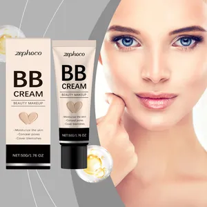 Crema BB Zephoco acabado mate hidratante y corrector, vista detallada con modelo