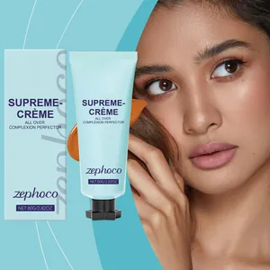 Close-up of ZEPHOCO matte concealer cream for dark skin shown with product packaging