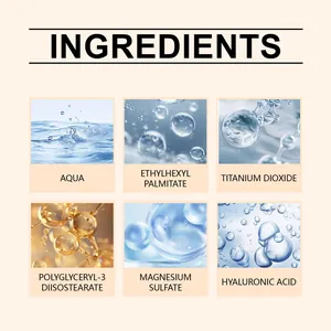 Ingredientes de la BB Cream Zephoco: ácido hialurónico, agua y dióxido de titanio.