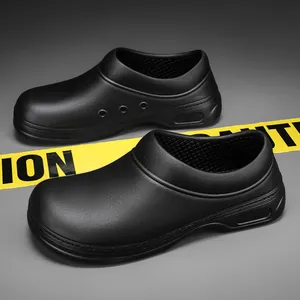 Professionelle schwarze wasserdichte rutschfeste Kochschuhe für Küche und Fabrikarbeit