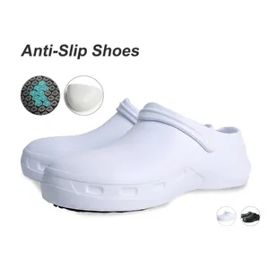 Chaussures de Chef Professionnelles Homme Femme Embout Acier Chaussures de Sécurité Antidérapant Imperméable EVA Cuisine Hôpital Clogs