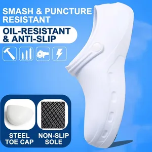 Chaussures de sécurité de chef en EVA blanc avec embout d'acier et semelle antidérapante
