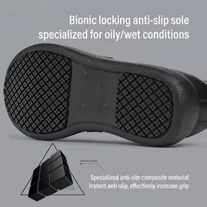 Durable anti-slip oil-resistant safety work shoe sole with bionic grip pattern technology