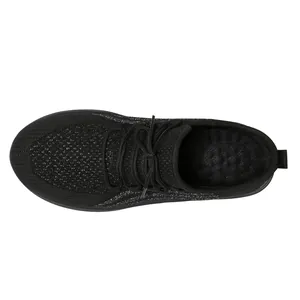 Top view of black breathable anti-slip work shoes for chefs and kitchen staff