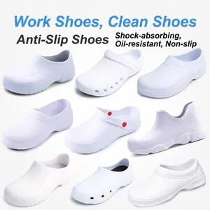 Anti Slip Work Shoes For Men Women Waterproof Oil Resistant Chef Kitchen Shoes Nursing Hospital Medical Clogs Professional Safety Footwear