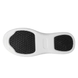 Detailed view of the anti-slip honeycomb rubber outsole for professional chef shoes