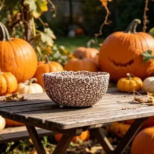 Detaillierte Totenkopf Schale aus Kunstharz für Halloween Tischdeko und Heimdekoration