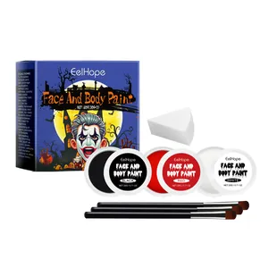 Kit peinture visage et corps EelHope pour Halloween avec pinceaux et éponge de maquillage.