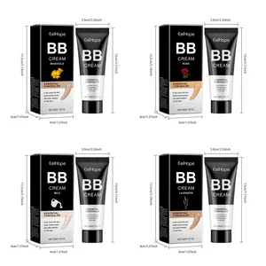 Detailed size chart and dimensions for four moisturizing BB cream concealer variants.
