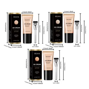 Detailed dimensions of EELHOE DD Cream with foundation brush and retail box set