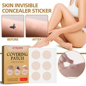 Onzichtbare huid concealer pleister detail voor tattoo en litteken dekking voor en na effect