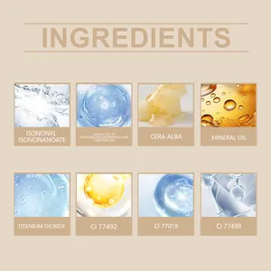 Detalle de los ingredientes de la barra de maquillaje hidratante con aceite mineral
